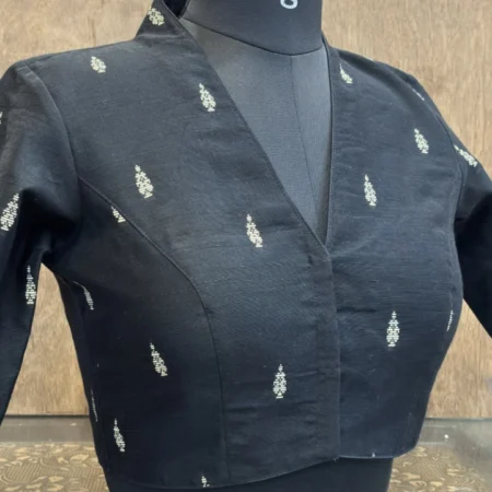 Butta Pure Black Cotton Blouse