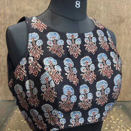 Ajrakh Print Silk Blouse