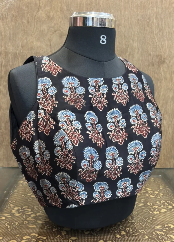 Ajrakh Print Silk Blouse