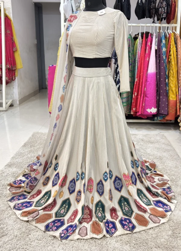 Velvet Elegance Digital Print Lehenga