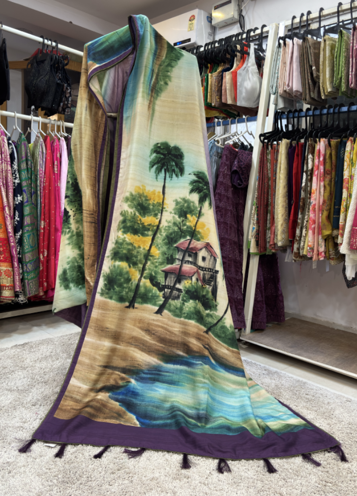 Silk Kala Soft Tussar Saree with Digital Print