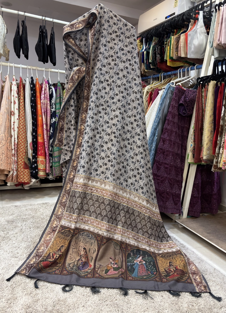 Modern Muse Semi Tussar Digital Print Saree - Image 2