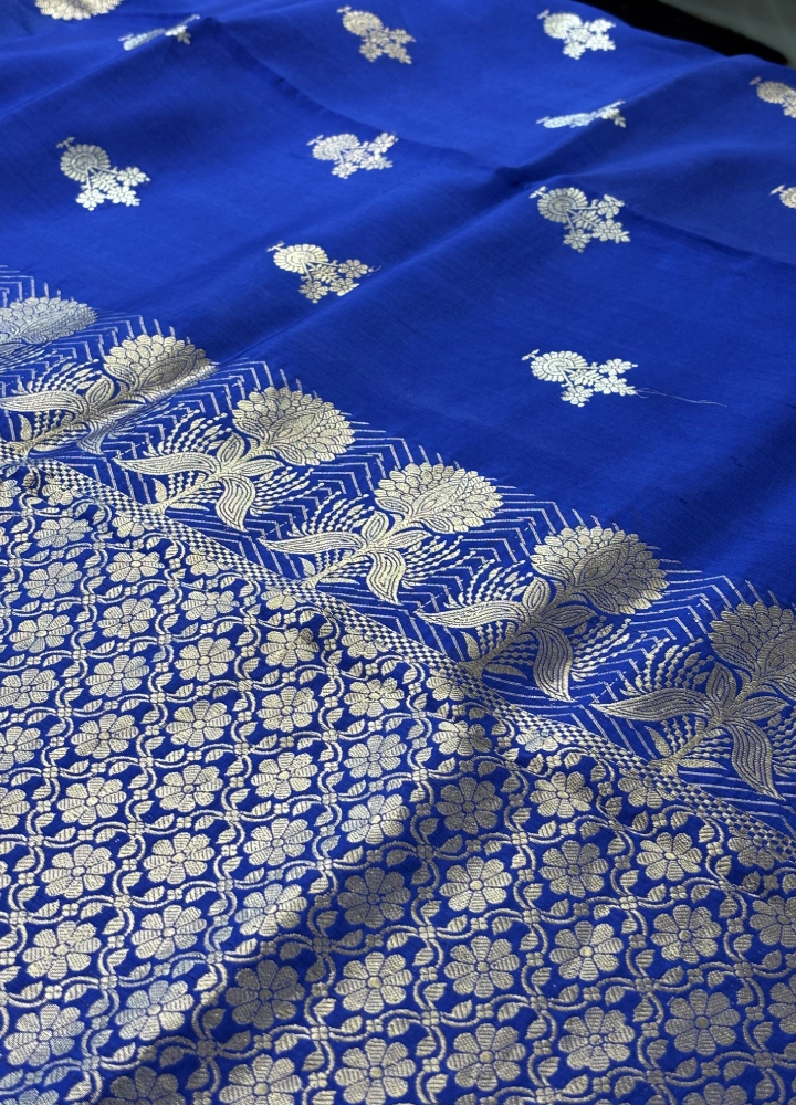 Banarasi Saga Saree – Blue - Image 3